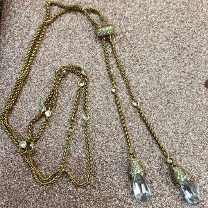 Kendra Scott Pave Teardrop Lariat Necklace in Gold